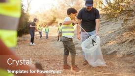  Presentation with team leader - Beautiful theme featuring adult-team-leader-with-group backdrop and a coral colored foreground