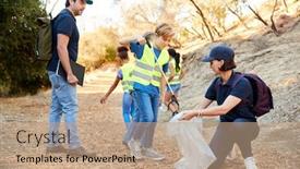  Presentation with team leader - PPT layouts with adult-team-leader-with-group background and a coral colored foreground