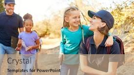  Presentation with team leader - Theme having adult-team-leader-with-group background and a coral colored foreground