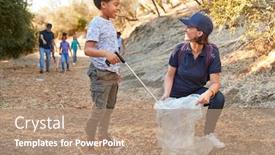  Presentation with team leader - Audience pleasing PPT layouts consisting of adult-team-leader-with-group backdrop and a coral colored foreground