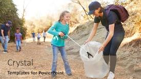  Presentation with team leader - Cool new theme with adult-team-leader-with-group backdrop and a coral colored foreground