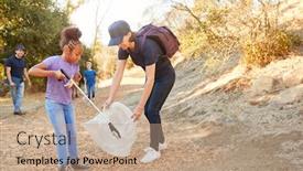  Presentation with team leader - PPT layouts enhanced with adult-team-leader-with-group background and a coral colored foreground