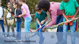  Presentation with leaders - Presentation theme with adult-team-leaders-show-group background and a light blue colored foreground