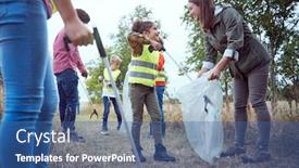  Presentation with team group - Colorful presentation enhanced with adult-team-leaders-with-group backdrop and a ocean colored foreground