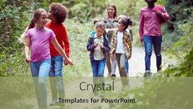  Presentation with team group - Cool new PPT theme with adult-team-leaders-with-group backdrop and a mint green colored foreground