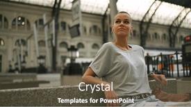  Presentation with station - Presentation theme with adult-white-woman-with-short background and a tawny brown colored foreground