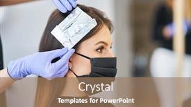  Presentation with coronavirus - Presentation design with adult-woman-at-hairdresser-wearing background and a coral colored foreground