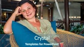  Presentation with juice - Presentation design enhanced with change mangement - adult woman drinking watermelon juice background and a ocean colored foreground