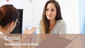  Presentation with doctor office - Theme having adult woman having a visit background and a  colored foreground