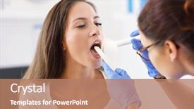  Presentation with health woman running female runner - Slides enhanced with adult woman having a visit background and a coral colored foreground