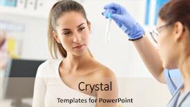  Presentation with blood collection tube production line of - Cool new theme with adult woman having blood collection backdrop and a  colored foreground