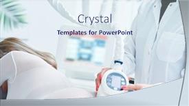  Presentation with beauty salon - Presentation design having adult-woman-in-beauty-salon background and a sky blue colored foreground