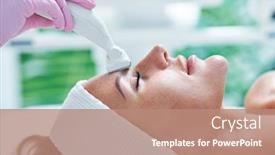  Presentation with beauty salon - Cool new presentation with adult-woman-in-beauty-salon backdrop and a coral colored foreground