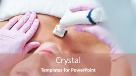  Presentation with beauty salon - Presentation theme enhanced with adult-woman-in-beauty-salon background and a coral colored foreground