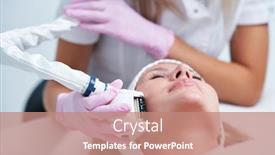  Presentation with beauty salon - Slides featuring adult-woman-in-beauty-salon background and a coral colored foreground