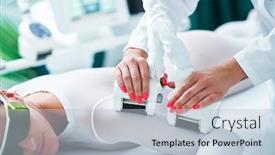  Presentation with beauty salon - Cool new presentation design with adult-woman-in-beauty-salon backdrop and a lemonade colored foreground