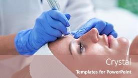  Presentation with beauty salon - Amazing presentation having adult-woman-in-beauty-salon backdrop and a coral colored foreground