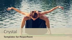  Presentation with black woman - PPT theme with adult-woman-in-long-black background and a  colored foreground