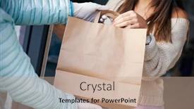  Presentation with food mask - PPT layouts having adult-woman-in-quarantine background and a coral colored foreground