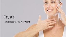  Presentation with woman menopause - PPT layouts with adult woman portrait background and a  colored foreground