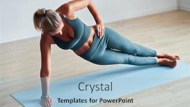  Presentation with yoga - Audience pleasing presentation design consisting of adult-woman-practising-yoga backdrop and a light blue colored foreground