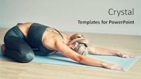  Presentation with yoga - Amazing presentation having adult-woman-practising-yoga backdrop and a light gray colored foreground