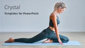  Presentation with yoga - Colorful slide set enhanced with adult-woman-practising-yoga backdrop and a lemonade colored foreground