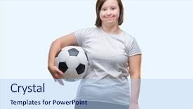  Presentation with down syndrome - Beautiful theme featuring adult woman with down syndrome backdrop and a light blue colored foreground