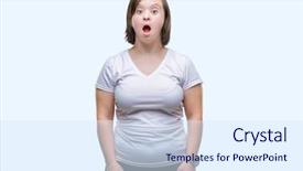  Presentation with dental down syndrome - Amazing PPT layouts having adult woman with down syndrome backdrop and a sky blue colored foreground