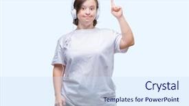  Presentation with down syndrome - Beautiful theme featuring adult woman with down syndrome backdrop and a sky blue colored foreground