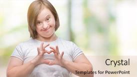  Presentation with down syndrome - Presentation with adult woman with down syndrome background and a  colored foreground
