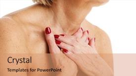  Presentation with gland - Beautiful presentation theme featuring adult woman with thyroid backdrop and a coral colored foreground