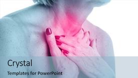  Presentation with gland - PPT theme with adult woman with thyroid background and a light blue colored foreground