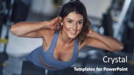  Presentation with working woman - Theme having adult-woman-working-out background and a ocean colored foreground