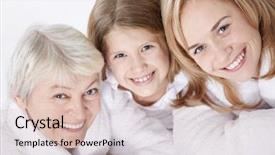  Presentation with friendly - Slides enhanced with adult women group - portrait of a happy friendly background and a  colored foreground