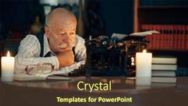  Presentation with candle - Presentation theme enhanced with adult-writer-works-on-typewriter background and a tawny brown colored foreground