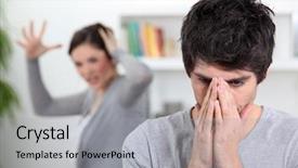  Presentation with couple - PPT theme enhanced with adultery - couple having an argument background and a light gray colored foreground