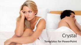  Presentation with divorce - Colorful presentation theme enhanced with adultery - young couple in bed having backdrop and a lemonade colored foreground