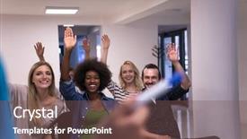  Presentation with marker - Slide set with adult education training - close up of teacher hand background and a tawny brown colored foreground