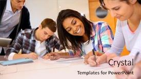 Presentation with teenagers - Amazing theme having forms filling - group of teenagers in class backdrop and a coral colored foreground