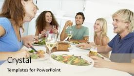  Presentation with indian lunch - Beautiful theme featuring adults table - friends having lunch together backdrop and a lemonade colored foreground