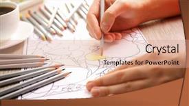  Presentation with adult coloring book - PPT layouts enhanced with adultscolorful - adult antistress colouring book background and a coral colored foreground