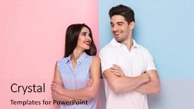  Presentation with colorful - Theme consisting of adultscolorful - image of joyous man background and a lemonade colored foreground