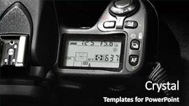  Presentation with controls - PPT theme enhanced with advance auto - digital camera for photography controls background and a  colored foreground