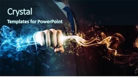  Presentation with flames - Slide deck with advance directive - businessman holding fire flames background and a navy blue colored foreground