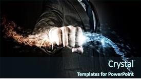  Presentation with fire close up flames - Presentation theme consisting of advance directive - businessman holding fire flames background and a wine colored foreground