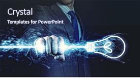  Presentation with lightning - Audience pleasing slide set consisting of advance directive - businessman holding lightning in fist backdrop and a tawny brown colored foreground