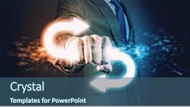  Presentation with lightning - PPT layouts having advance directive - businessman holding lightning in fist background and a ocean colored foreground