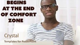  Presentation with zone - Amazing PPT theme having advanced business training - comfort zone concept handsome african backdrop and a sky blue colored foreground