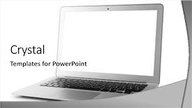  Presentation with modern - Presentation theme featuring advanced computer networking - modern laptop on white background background and a white colored foreground